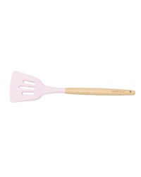 Силиконовая лопатка с деревянной ручкой Pastel pink			